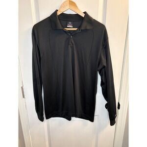 Nike Golf Dri-FIT Long Sleeve Polo Shirt Mens Medium Black Mesh Athletic Top